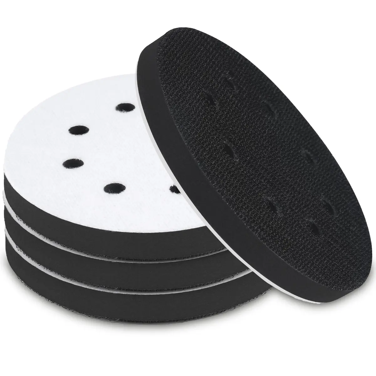 Mkobon 5 Inch Foam Sanding Pads 4-Pack | 12.7 cm (5 Inch) 8-Hole Interface Pads for Orbital Sanders - main product image