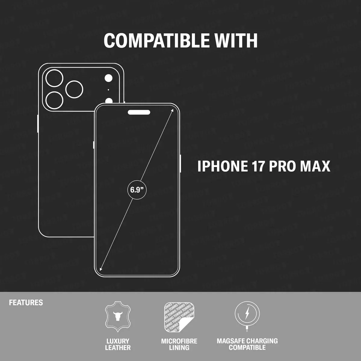 TORRO Leather Bumper Case for iPhone 18 Pro Max & 17 Pro Max | Premium Leather Slim MagSafe Compatible - view 2