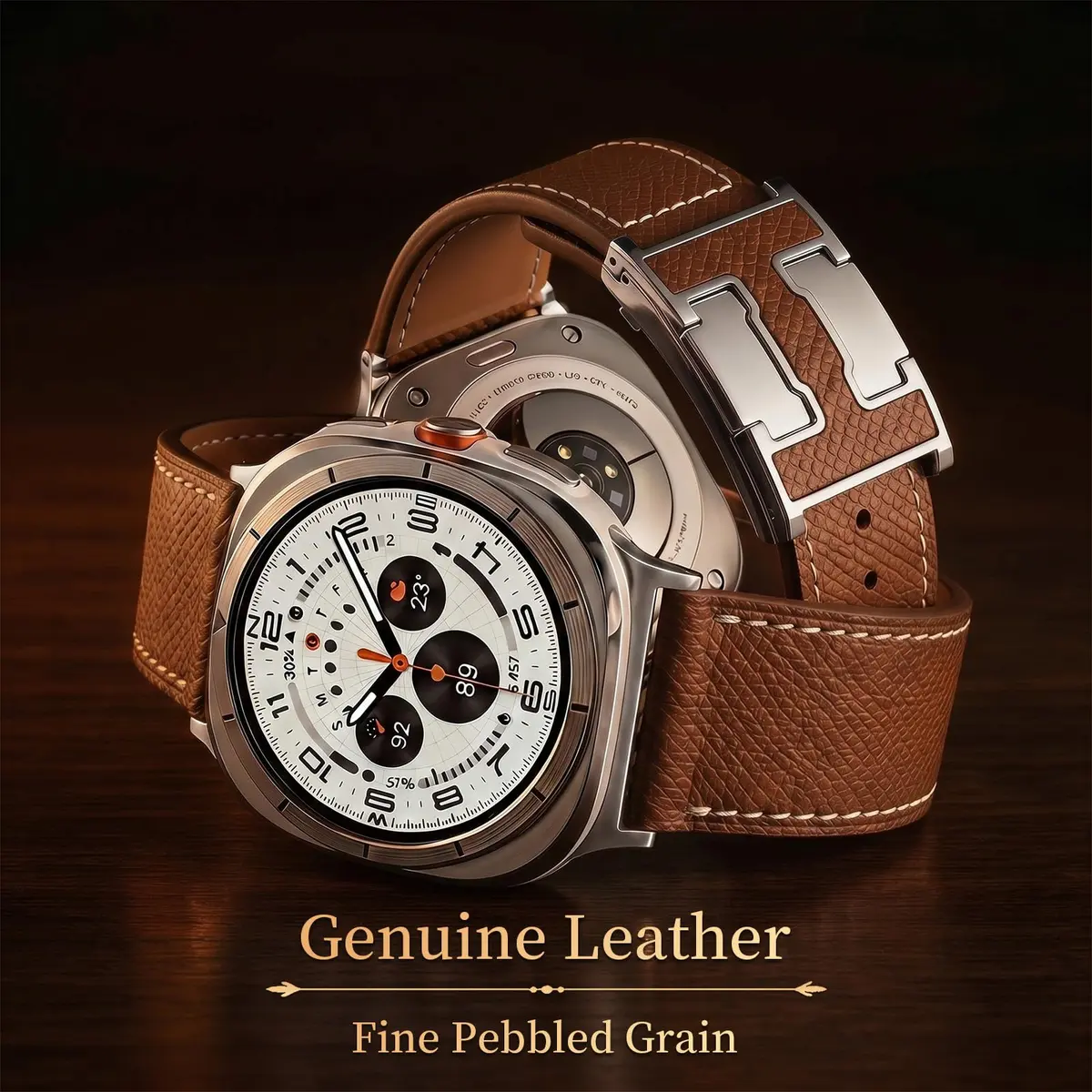 CrazyGrass Leather Band Compatible with Galaxy Watch Ultra 2/ Ultra Bands 47mm | Genuine Leather with Magnetic Clasp - view 2