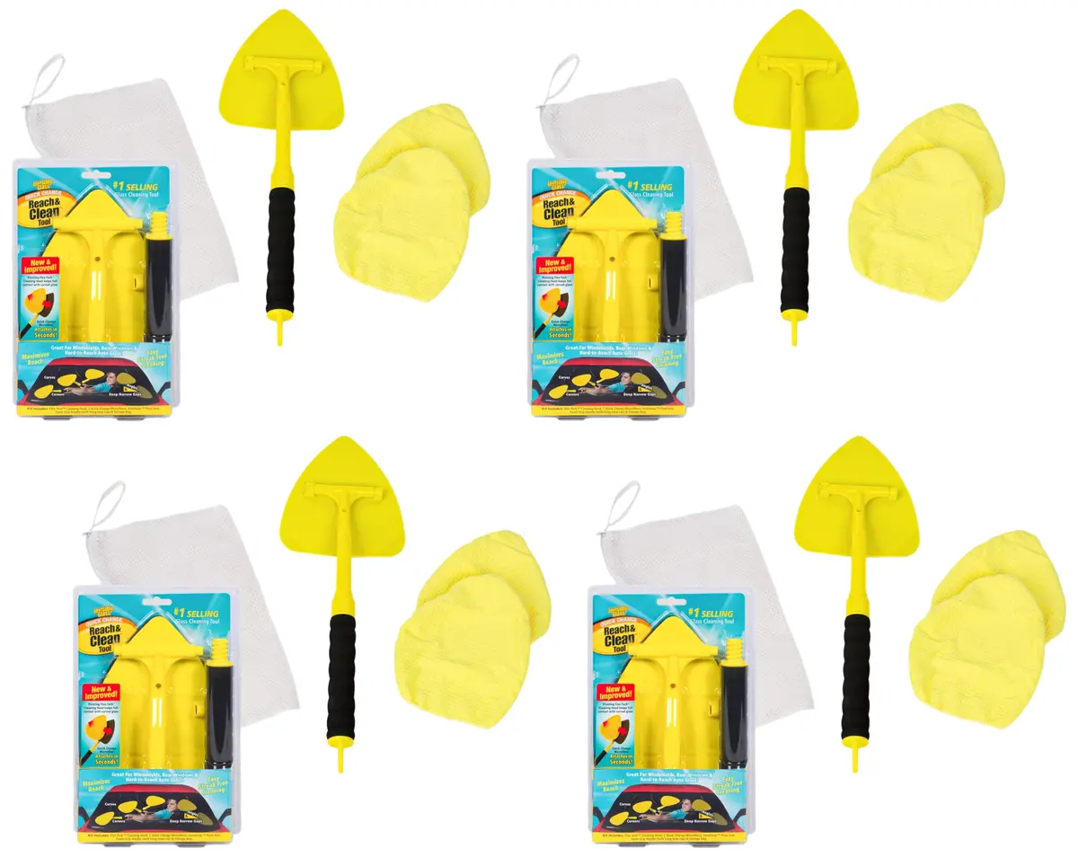 Invisible Glass Reach & Clean Windshield Cleaner Tool Kit 4-Pack | Streak-Free Glass for Cars, Homes - main product image