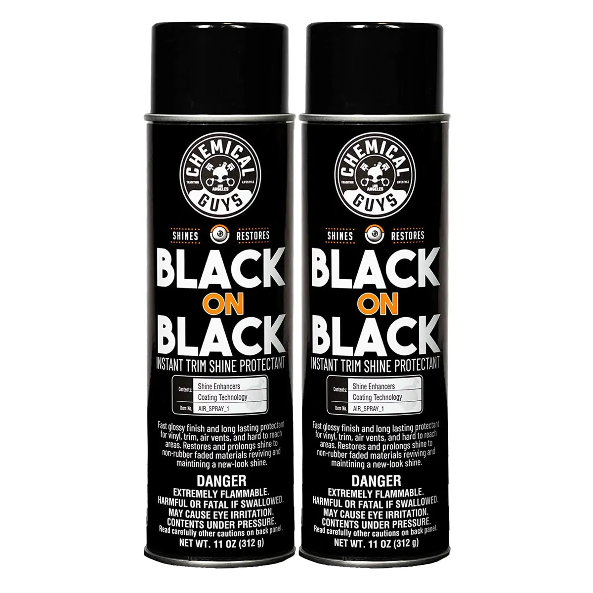 Chemical Guys Black on Black Trim Shine Dressing 11 oz | Deep Gloss, Fast Application, 2 Pack - main product image