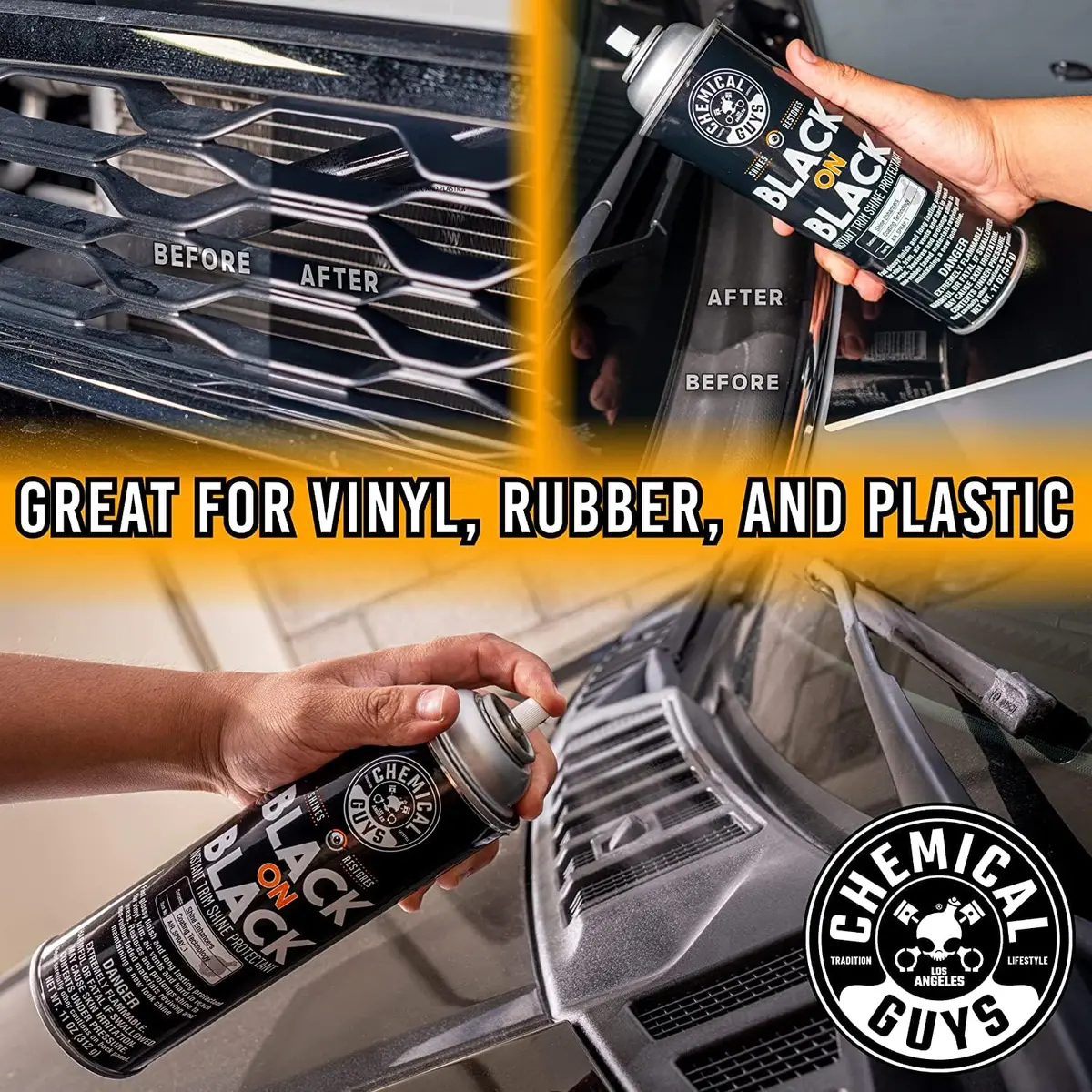 Chemical Guys Black on Black Trim Shine Dressing 11 oz | Deep Gloss, Fast Application, 2 Pack - view 7