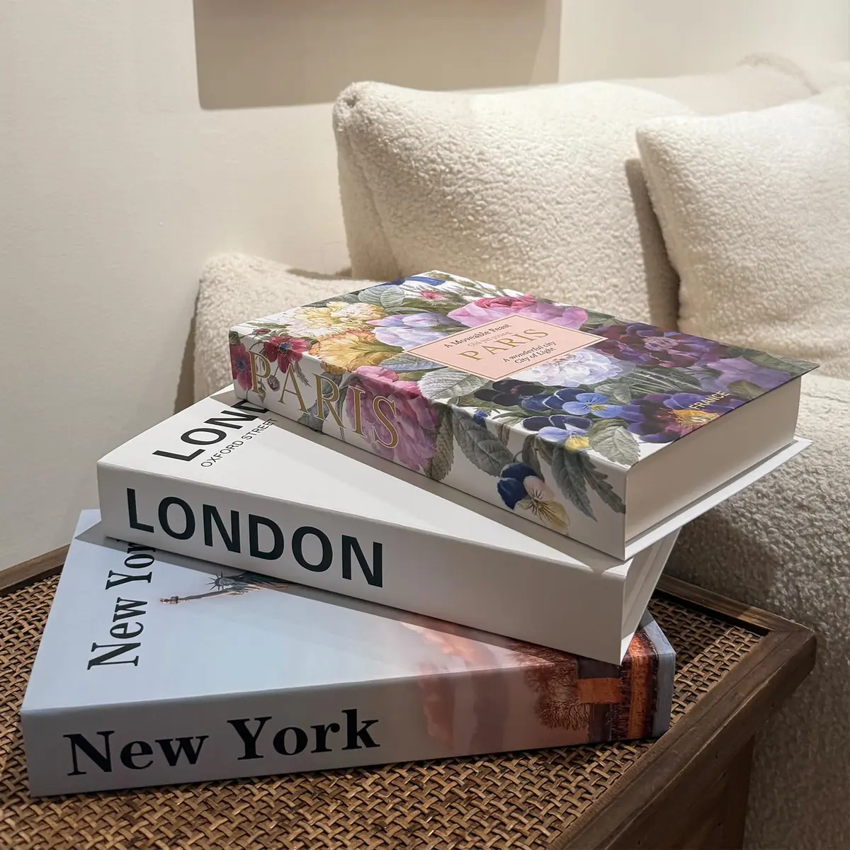 chaojiniubee Decorative Faux Book Set for Room Décor, Coffee Table Décor, Bookshelf, Living Room TV Stand, White (3 Pcs, 28.6cm L x 39.8cm H x 2cm W) - view 7