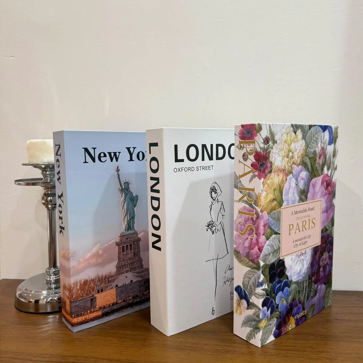 chaojiniubee Decorative Faux Book Set for Room Décor, Coffee Table Décor, Bookshelf, Living Room TV Stand, White (3 Pcs, 28.6cm L x 39.8cm H x 2cm W) - view 3