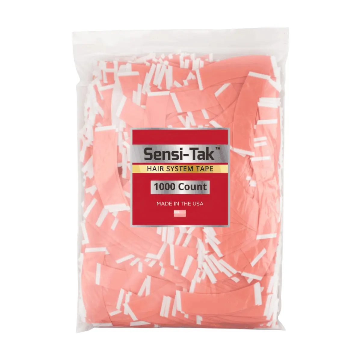 Walker Tape Sensi-Tak C Contour 1000 Pieces for Wig Installs, Lace Systems, Toupee Applications, Hair Tape Prep and Adhesive Strips Use Offering Extended Wear Hold, Low Residue Removal, Skin-Safe - main product image