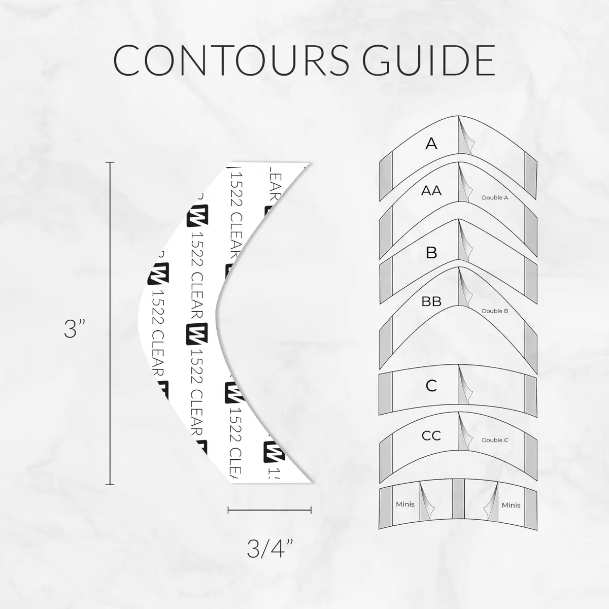 Walker Tape 1522 Clear A Contour 1000 Pieces for Wig Installs, Lace Systems, Toupee Applications, Hair Tape Prep and Adhesive Strips Use Offering Hypoallergenic Comfort - view 3