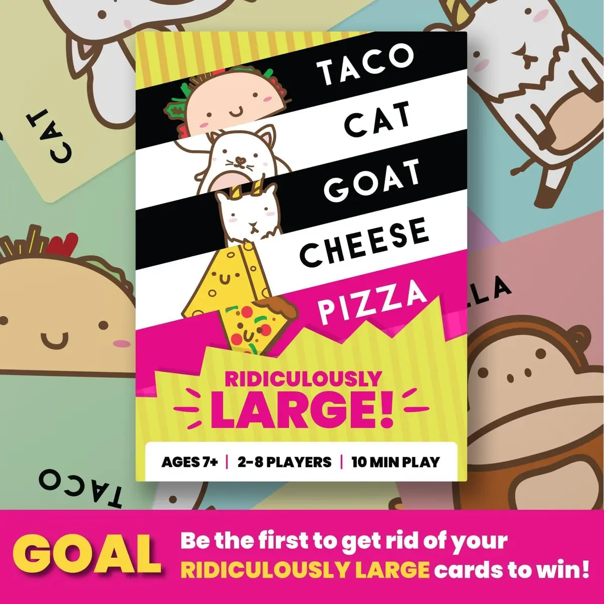 Taco Cat Goat Cheese Pizza Ridiculously Large Edition Card Game | Oversized 8.5" x 6" Cards | 2-8 Players - view 3