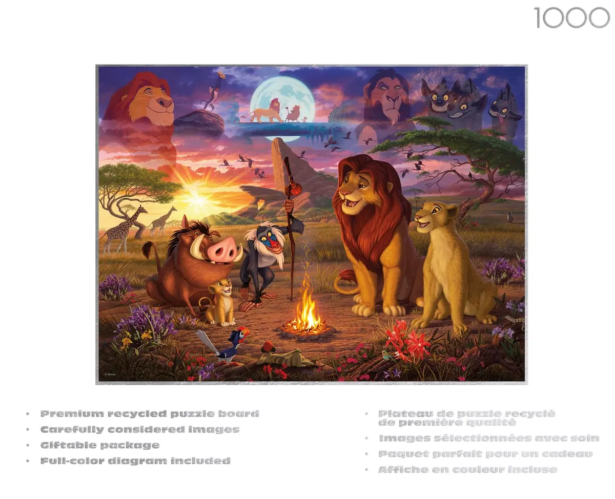 Buffalo Games Disney The Lion King 1000 Piece Jigsaw Puzzle for Adults | Vibrant Disney Scene, Premium Recycled Cardboard, 26.75 x 19.75 inches - view 4