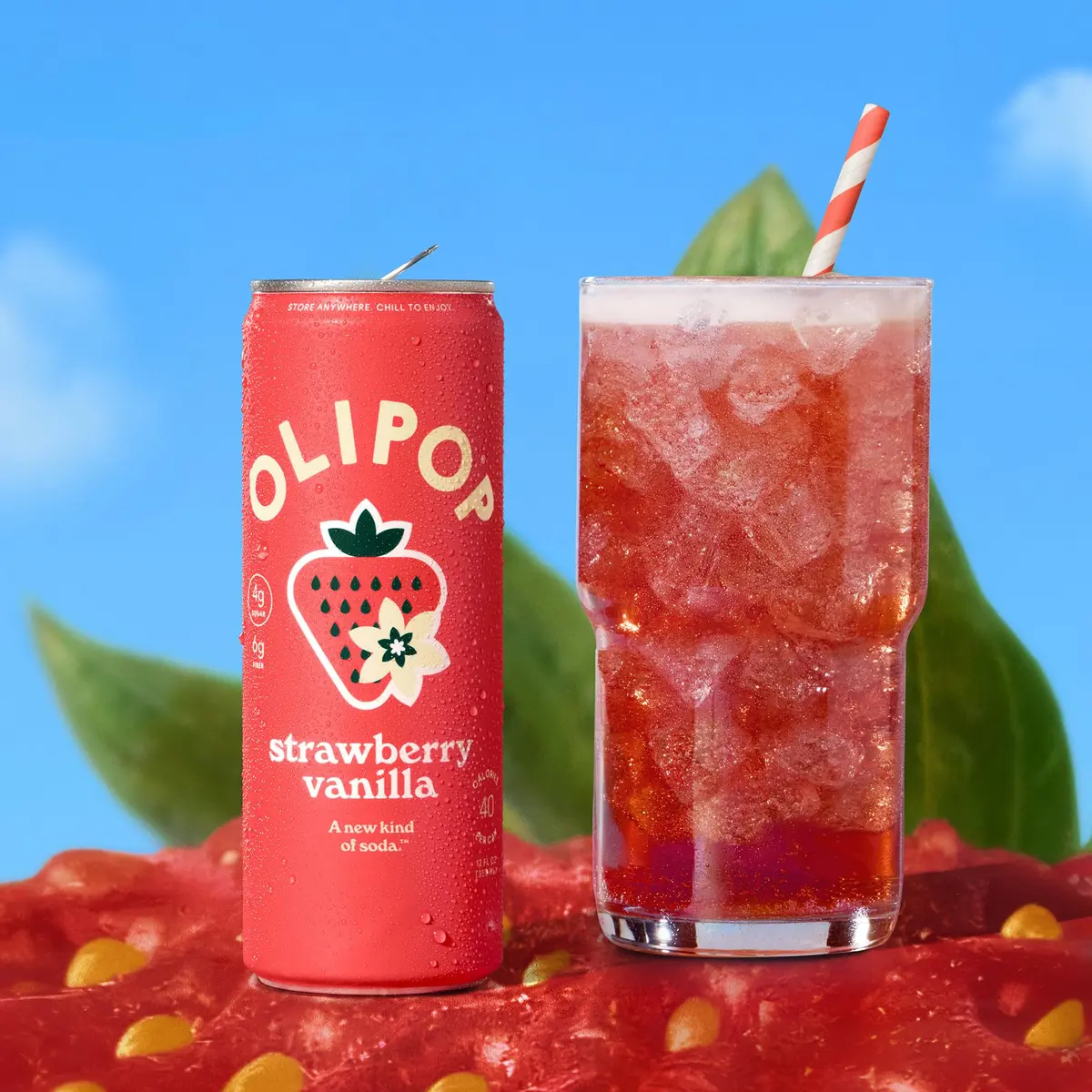 OLIPOP Strawberry Vanilla Prebiotic Soda 12 Fl Oz | Gut-Friendly, Delicious & Refreshing - view 6