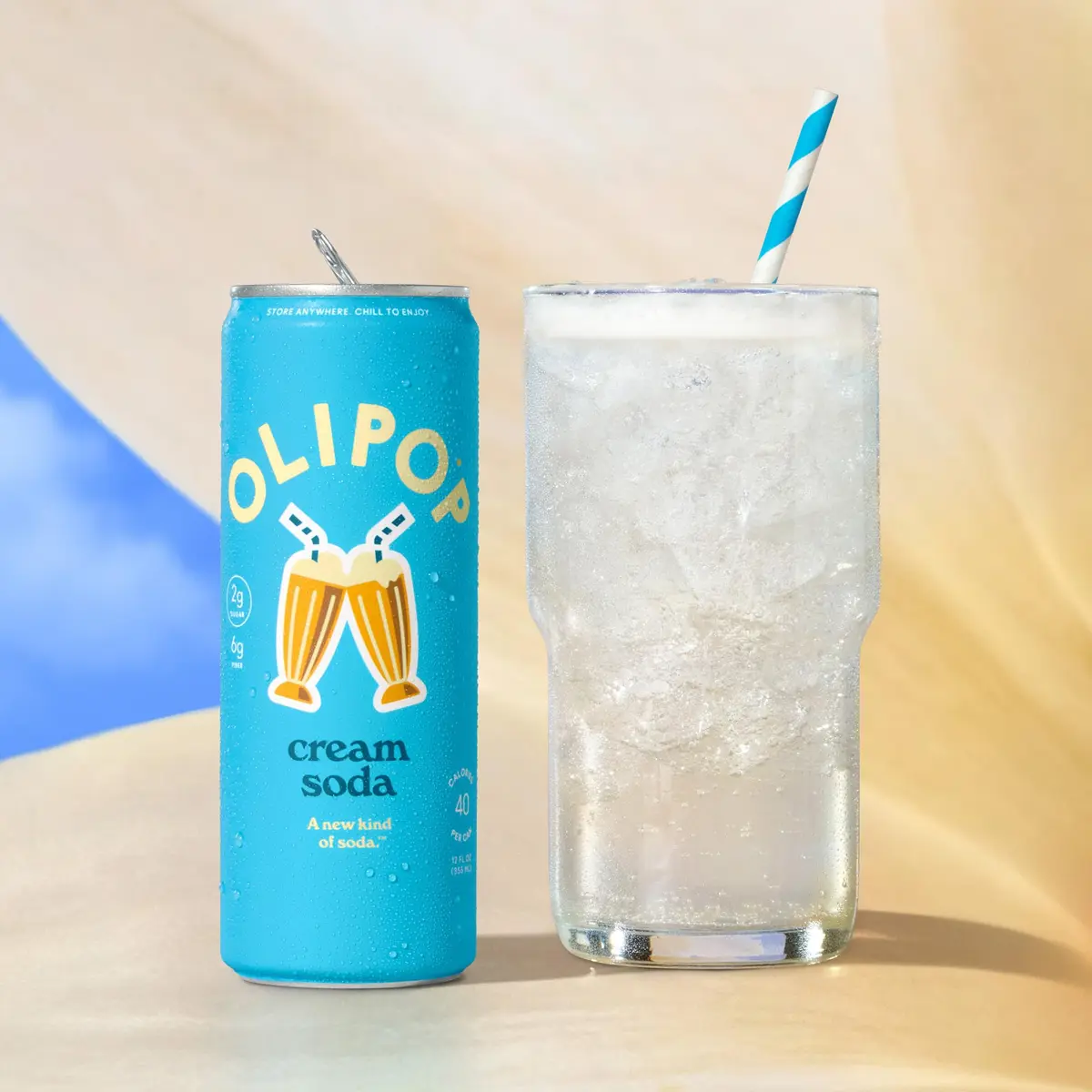 OLIPOP Cream Soda 12 Fl Oz | Prebiotic Fiber & Natural Vanilla Flavor (70-120 chars) - view 6