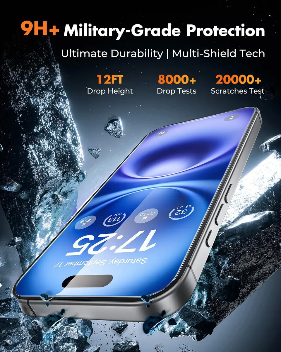 UNBREAKcable for iPhone 16 Screen Protector 6.1 inch | Military-Grade Impact Resistance - view 3