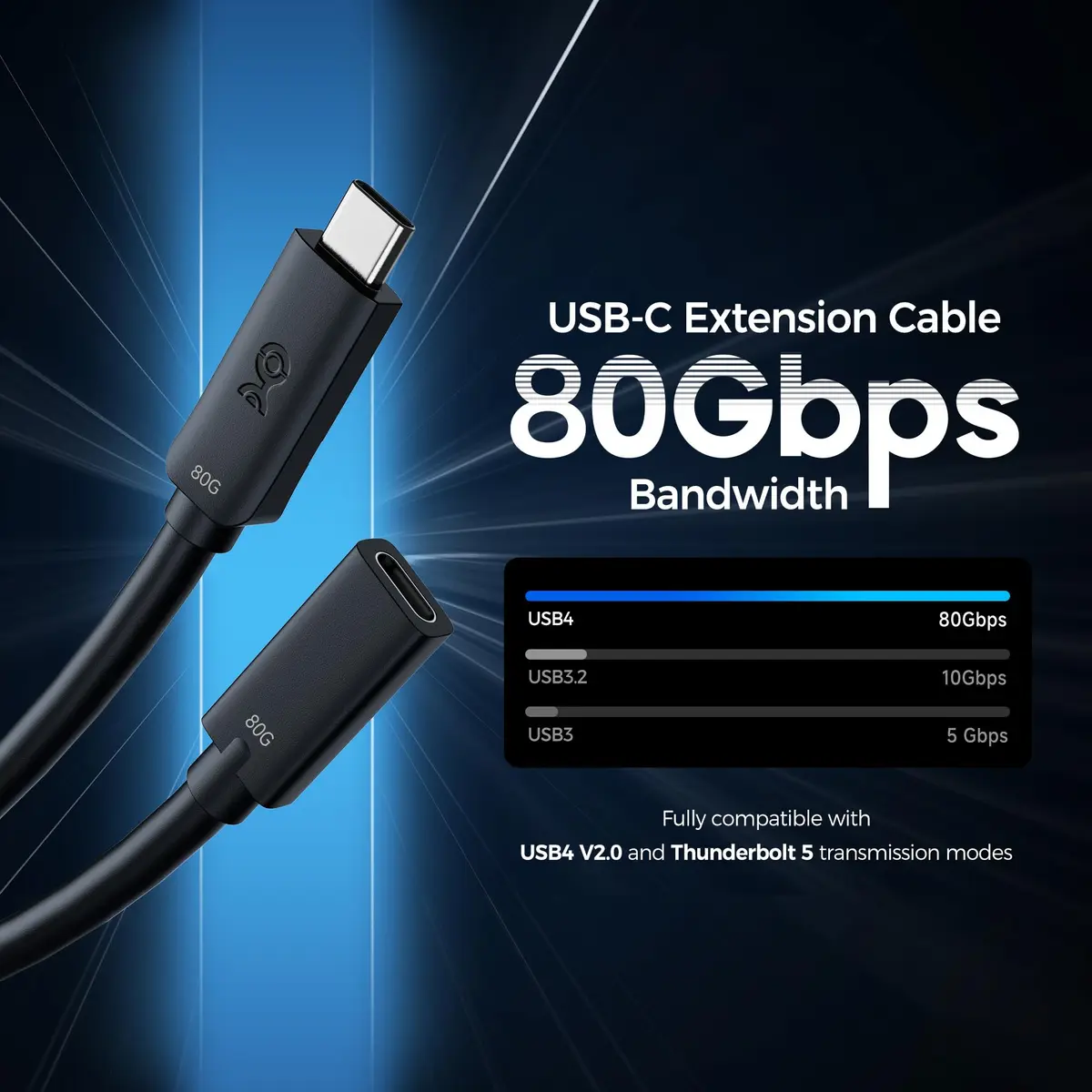 Cable Matters 80Gbps USB4 Extension Cable 1m (3.3ft) | Thunderbolt 5/4 Compatible - view 2