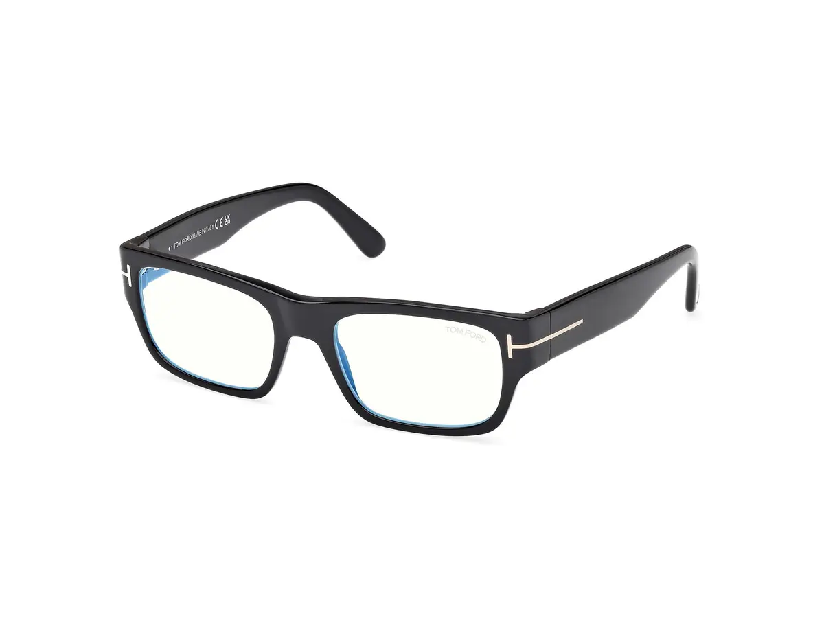 Tom Ford Eyeglasses FT 6034 -B 001 Shiny Black | Rectangular, Polycarbonate, 54/19/140 - main product image