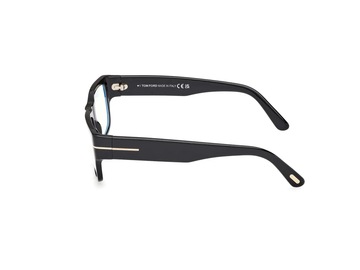 Tom Ford Eyeglasses FT 6034 -B 001 Shiny Black | Rectangular, Polycarbonate, 54/19/140 - view 3