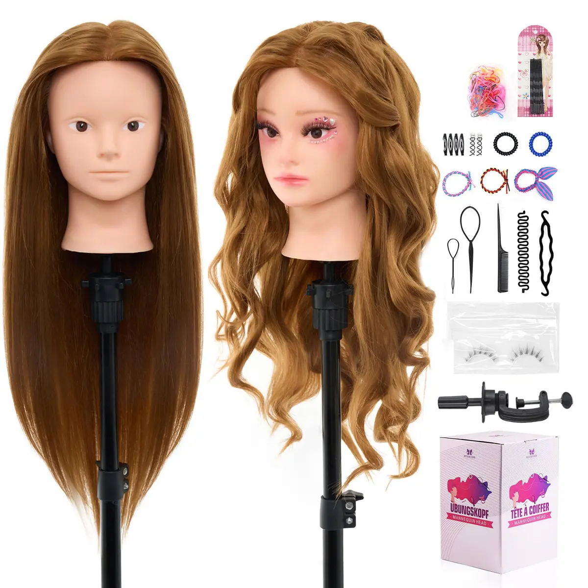 Neverland Beauty & Health Mannequin Head Human Hair 28" | Cosmetology & Styling Practice - main product image