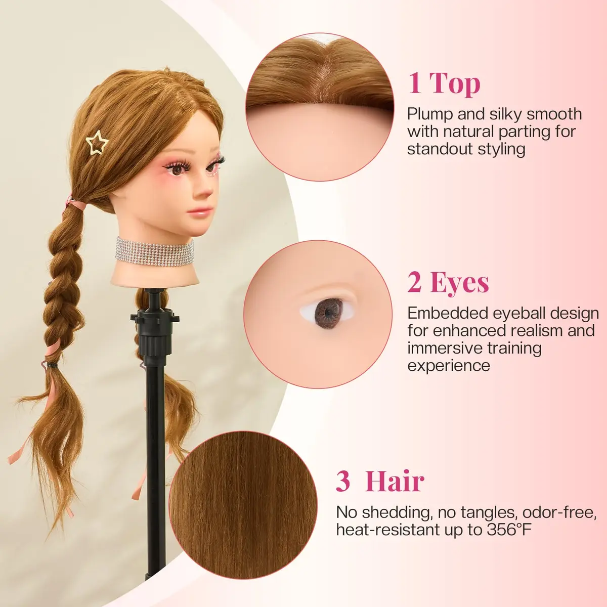 Neverland Beauty & Health Mannequin Head Human Hair 28" | Cosmetology & Styling Practice - view 5