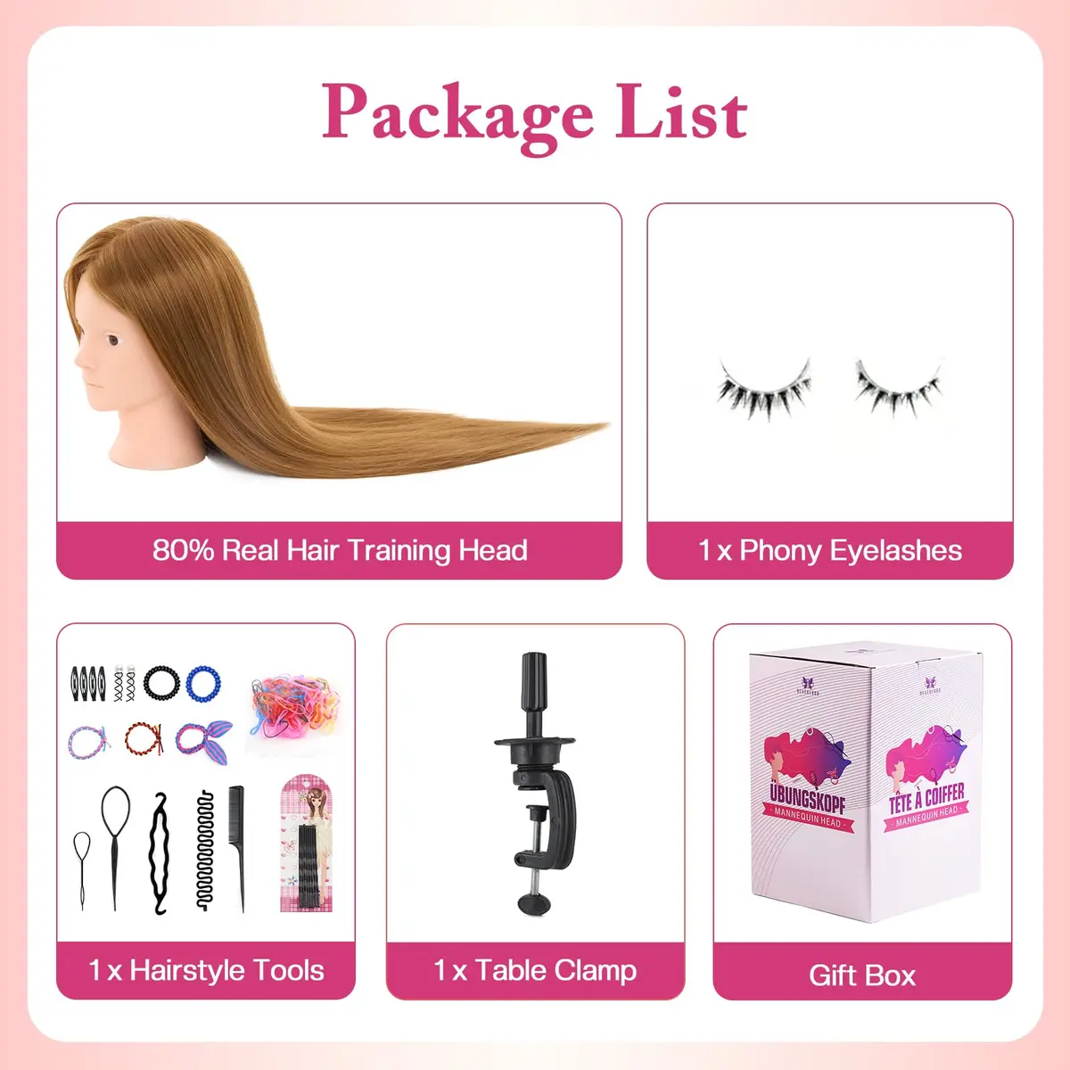 Neverland Beauty & Health Mannequin Head Human Hair 28" | Cosmetology & Styling Practice - view 8