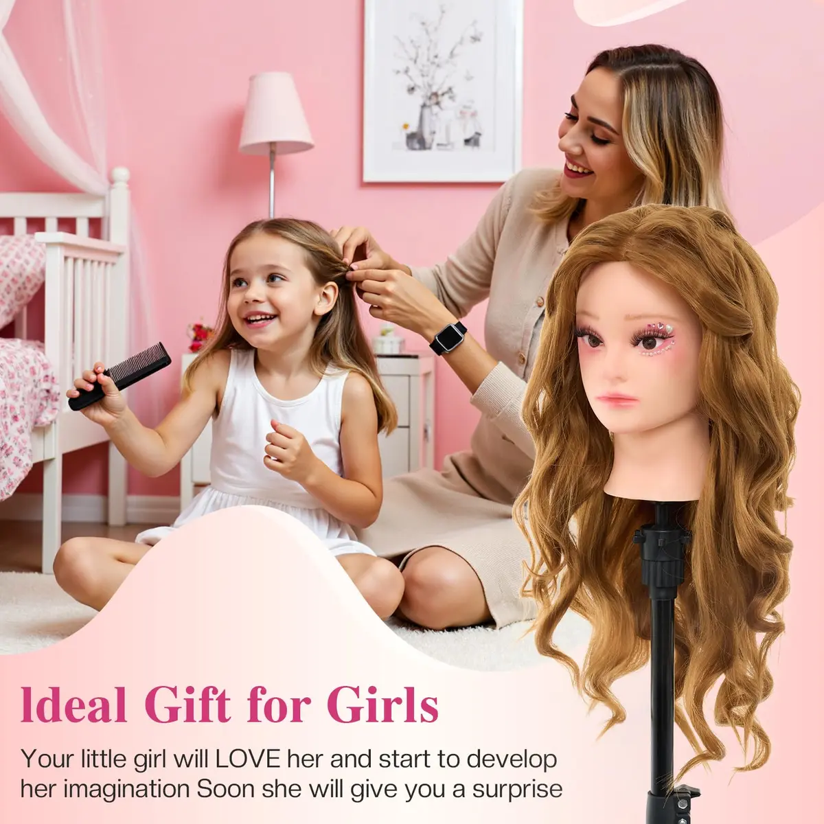 Neverland Beauty & Health Mannequin Head Human Hair 28" | Cosmetology & Styling Practice - view 9