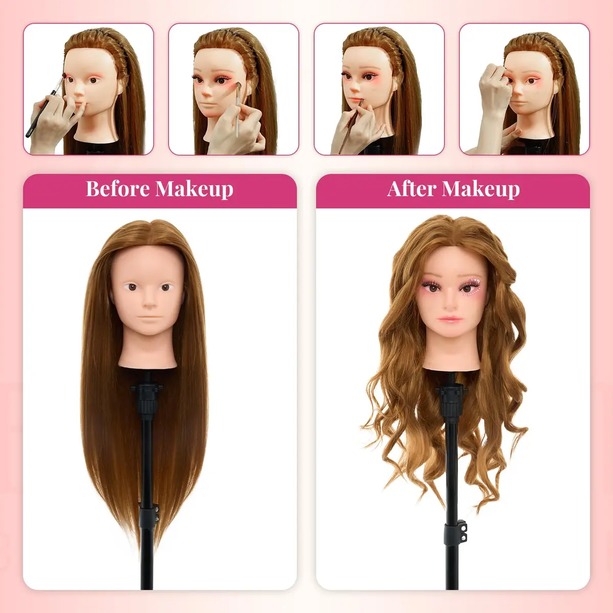 Neverland Beauty & Health Mannequin Head Human Hair 28" | Cosmetology & Styling Practice - view 3
