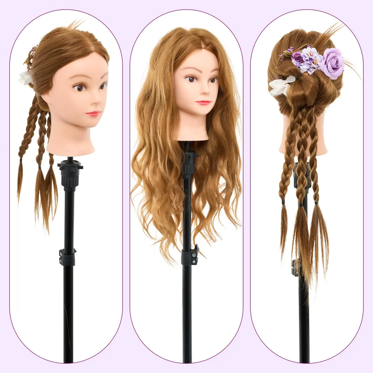 Neverland Beauty & Health Mannequin Head with 80% Human Hair 28 Inch | Salon & Training Head for Hairdresser - view 7