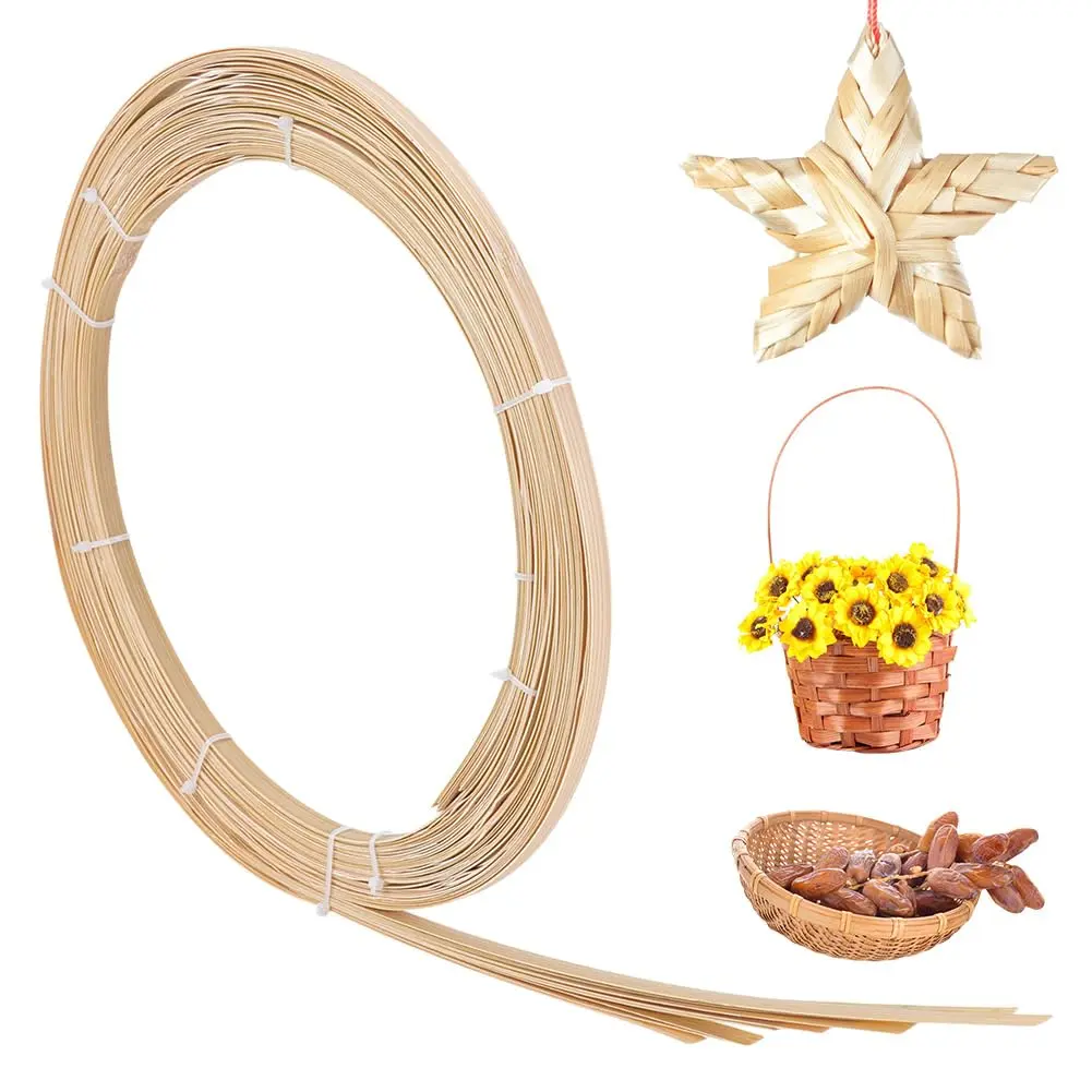 NBEADS Bamboo Strips for Weaving 8mm Wide (32.8 Yards Total) | Natural Wicker Rattan Webbing for DIY Basket Making & Furniture Repair - main product image