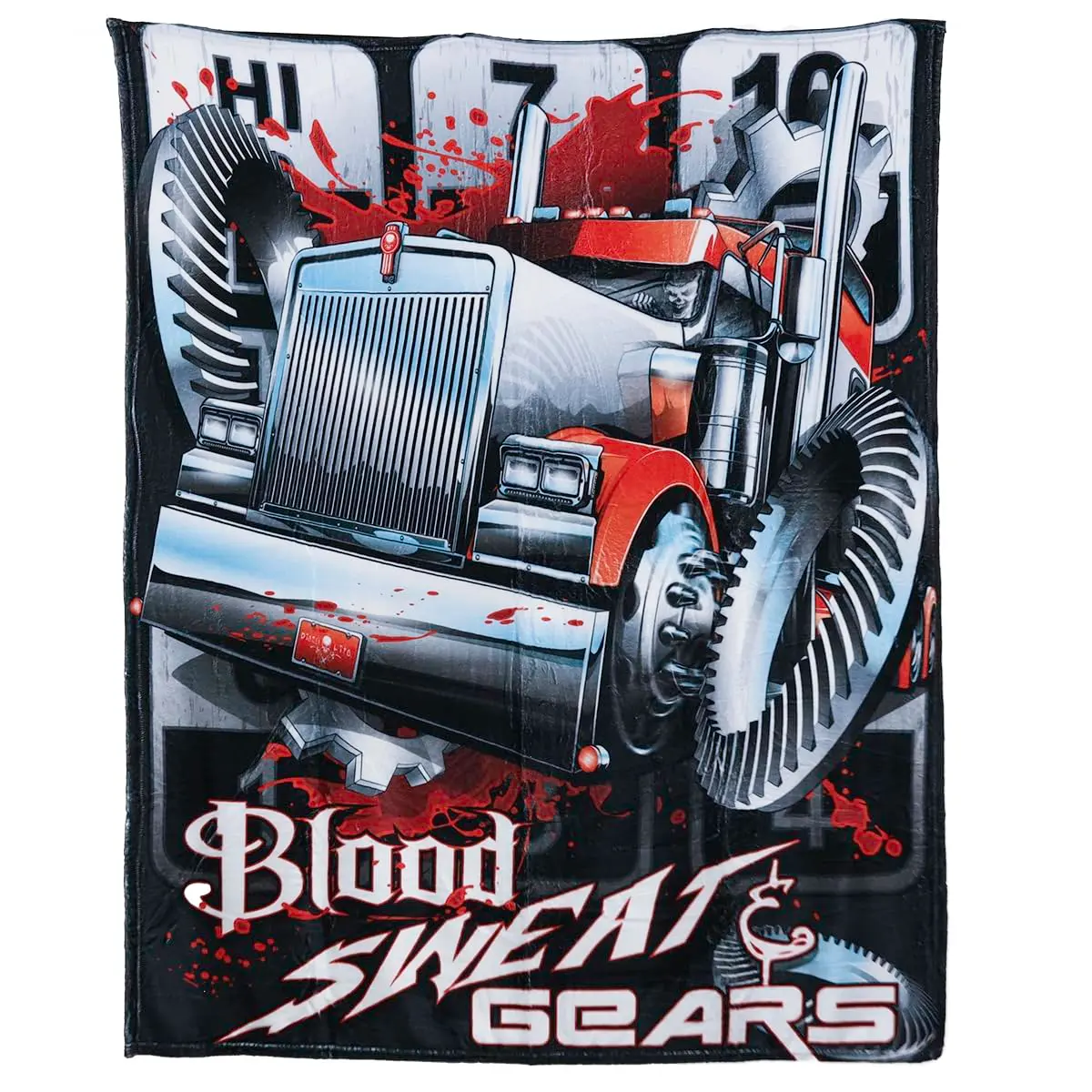 Diesel Life License Blood Sweat & Gears Truck Throw Blanket 50x60 Inches | Rugged Fleece for Truck Enthusiasts - main product image