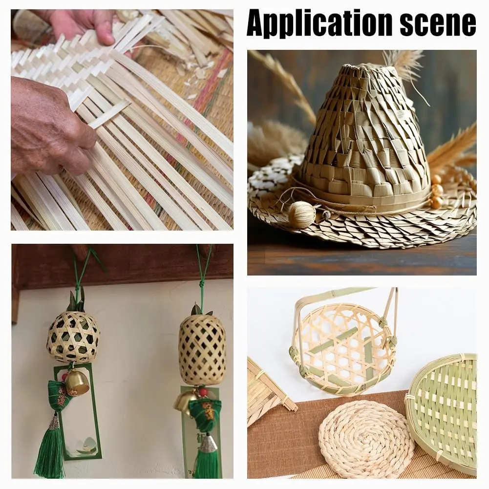 NBEADS Bamboo Strips for Weaving, 4mm Wide Flat Wicker Rattan Webbing 30m (32.8 Yards) | DIY Basket Making Materials - view 5