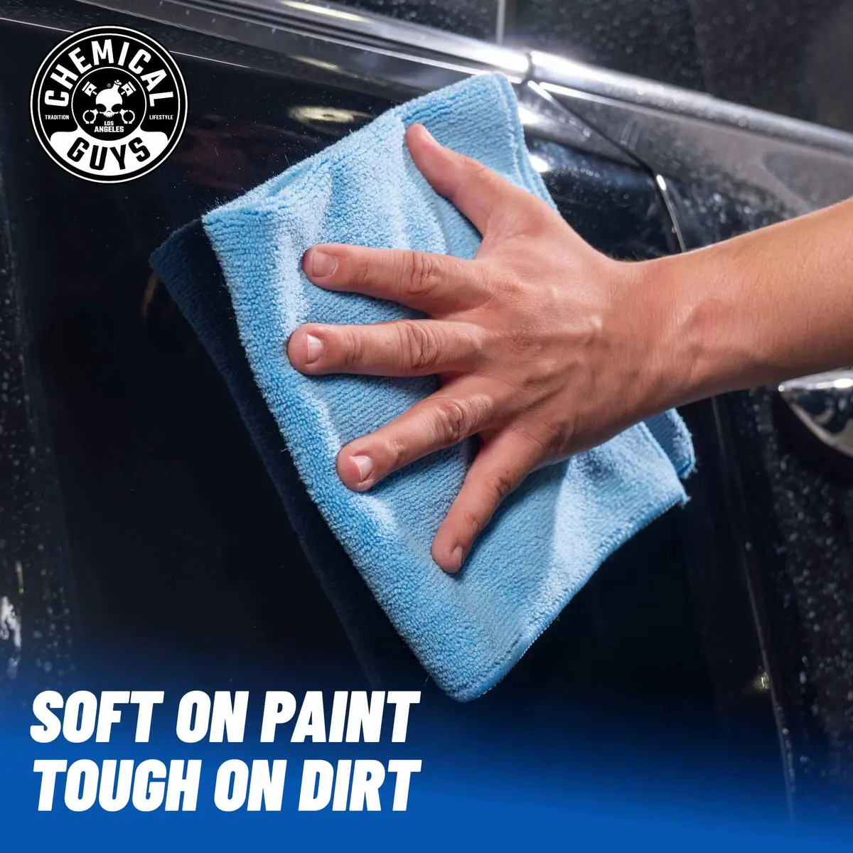 Chemical Guys Workhorse Microfiber Towels Blue 16 in | Professional-grade cleaning cloths for car & home - view 3
