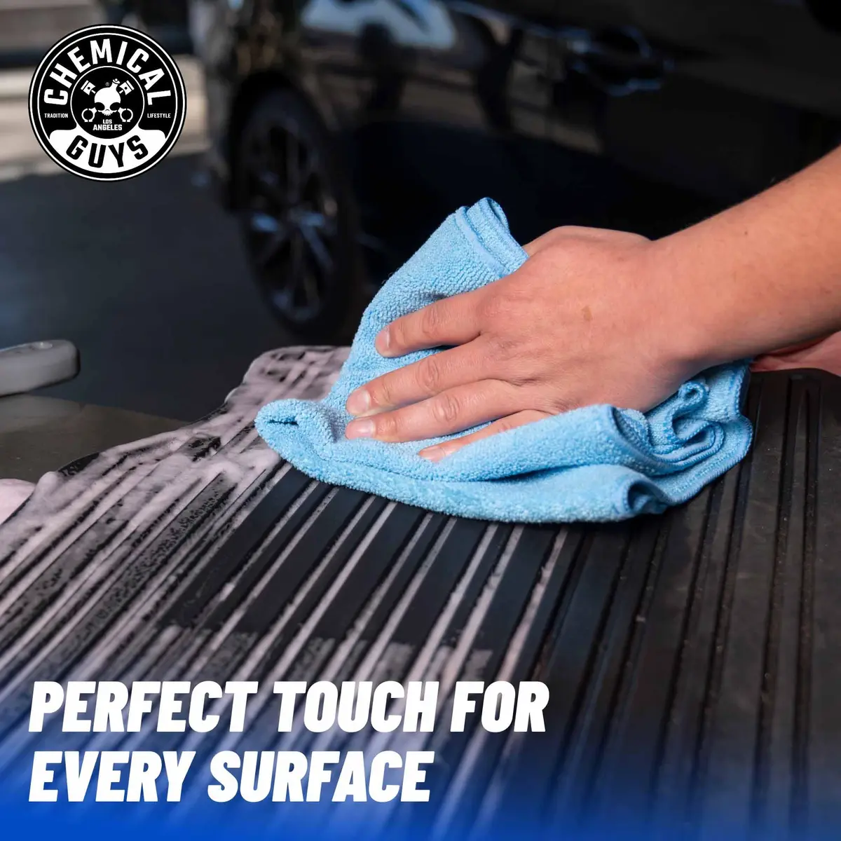 Chemical Guys Workhorse Microfiber Towels Blue 16 in | Professional-grade cleaning cloths for car & home - view 4