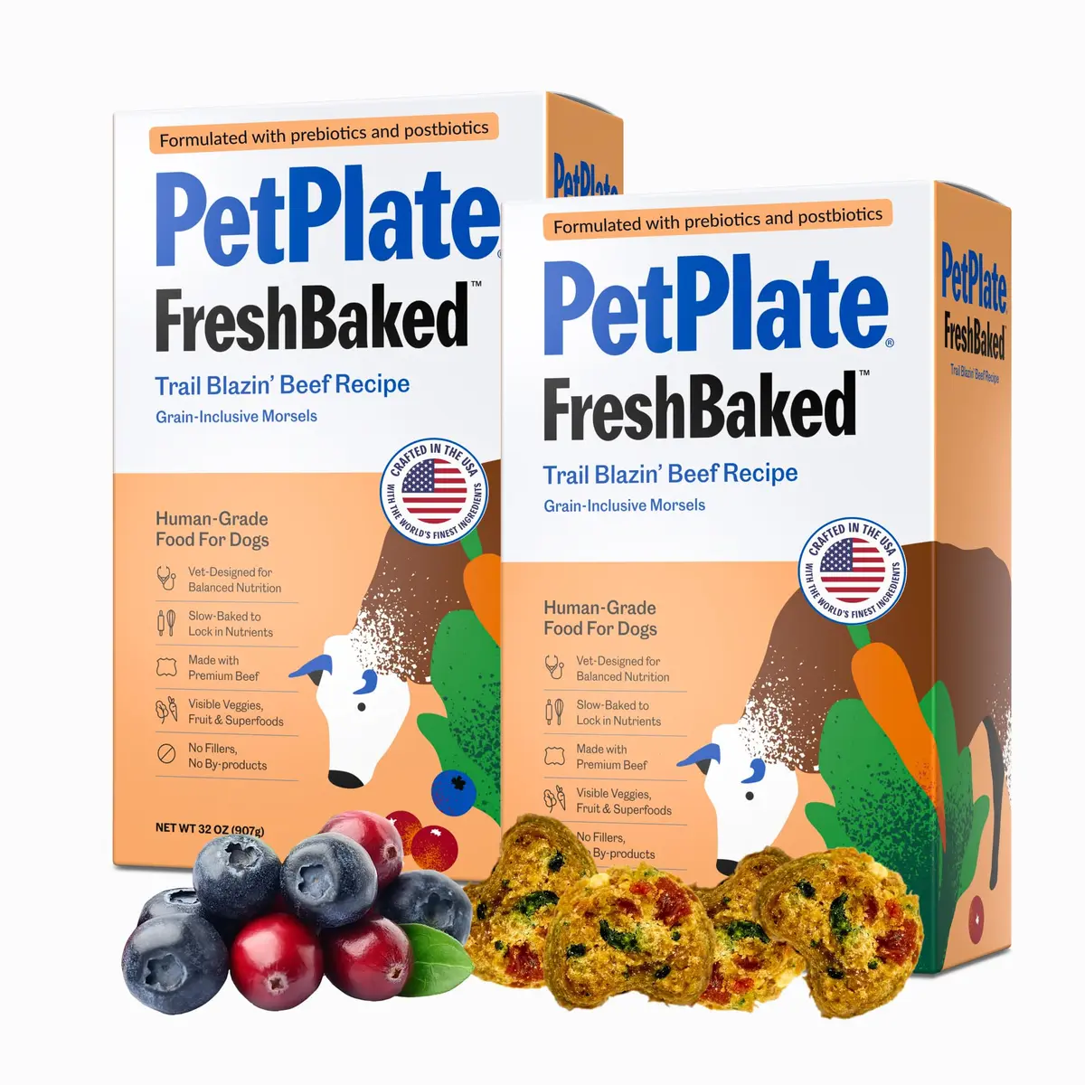 PetPlate Trail Blazin' Beef Air-Dried Dog Food 2lbs | Human-Grade, Grain-Inclusive, Supports Gut & Digestion - main product image