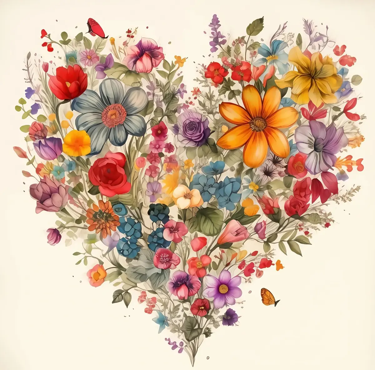 BYGFHLYW 5D Diamond Painting Kits for Adults, Heart Flower Diamond Art Kits 34.8cm x 34.8cm | Full Drill Gem Painting for Home Wall Decor - main product image