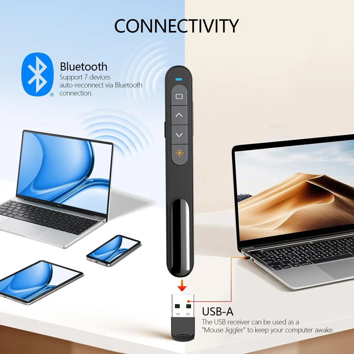 Norwii N27 Bluetooth Presentation Clicker Red | 100m Wireless Range - view 2
