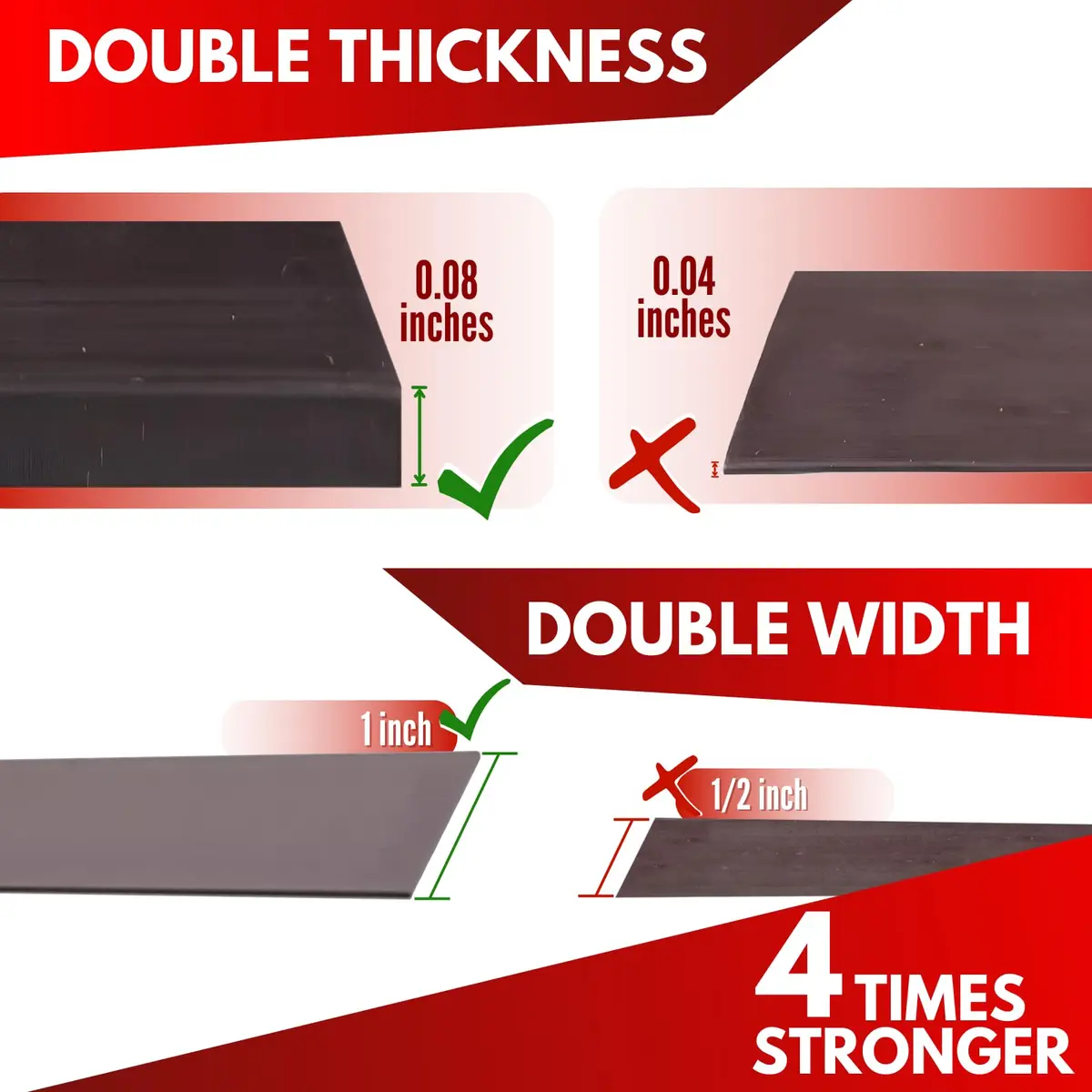 NextClimb Magnetic Tape Strips with Adhesive Backing, 1 inch Wide x 6 inch Long (10 Strips) | Strong Adhesive Magnets for Crafts, Whiteboard, Fridge - view 2