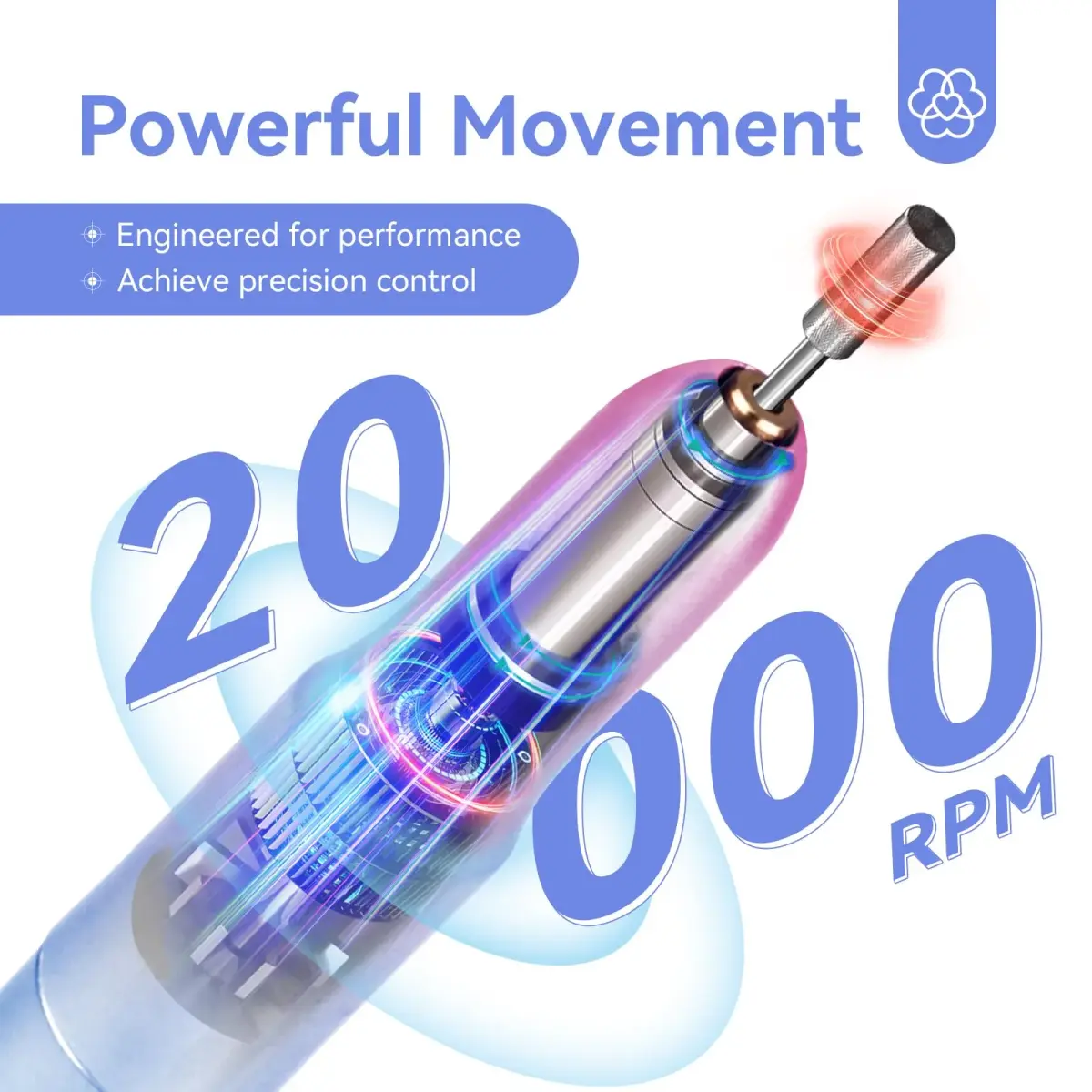 SAVILAND Portable Electric Nail Drill 20000 RPM with 7 Bits & 51 Bands | Adjustable Speed for Acrylics & Gels - view 3