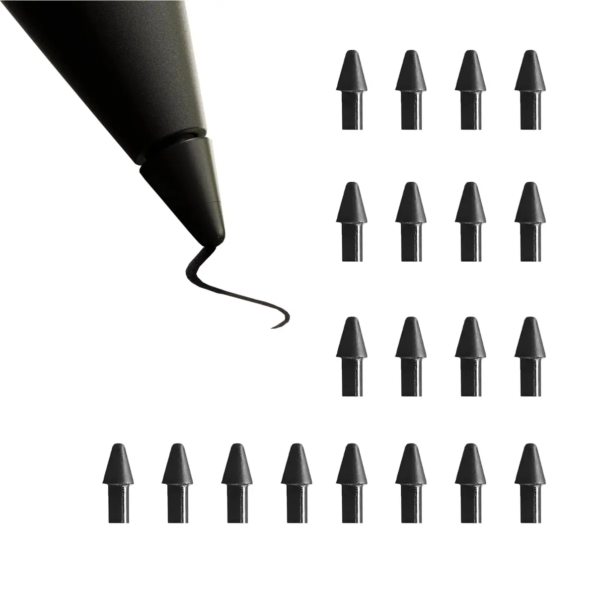 RKItE Replacement Tips for Remarkable Paper Pro Pen (Carbon-Filled*20) | Write Like Paper, Silent Nib - main product image