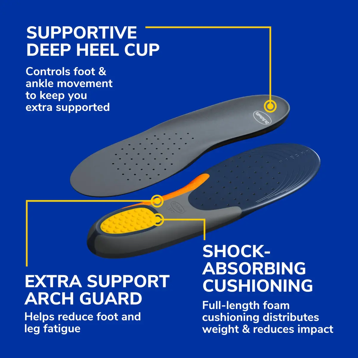 Dr. Scholl's Heavy Duty Support Orthotics for Men, Size 8-14 (2 Pairs) | Clinically Proven Pain Relief & Shock Absorption - view 4