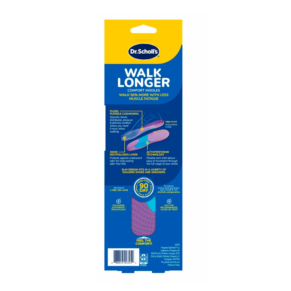 Dr. Scholl's Walk Longer Insoles for Women, Arch Support Shoe Inserts | Full-Length Foam Comfort & Odor Control - view 8