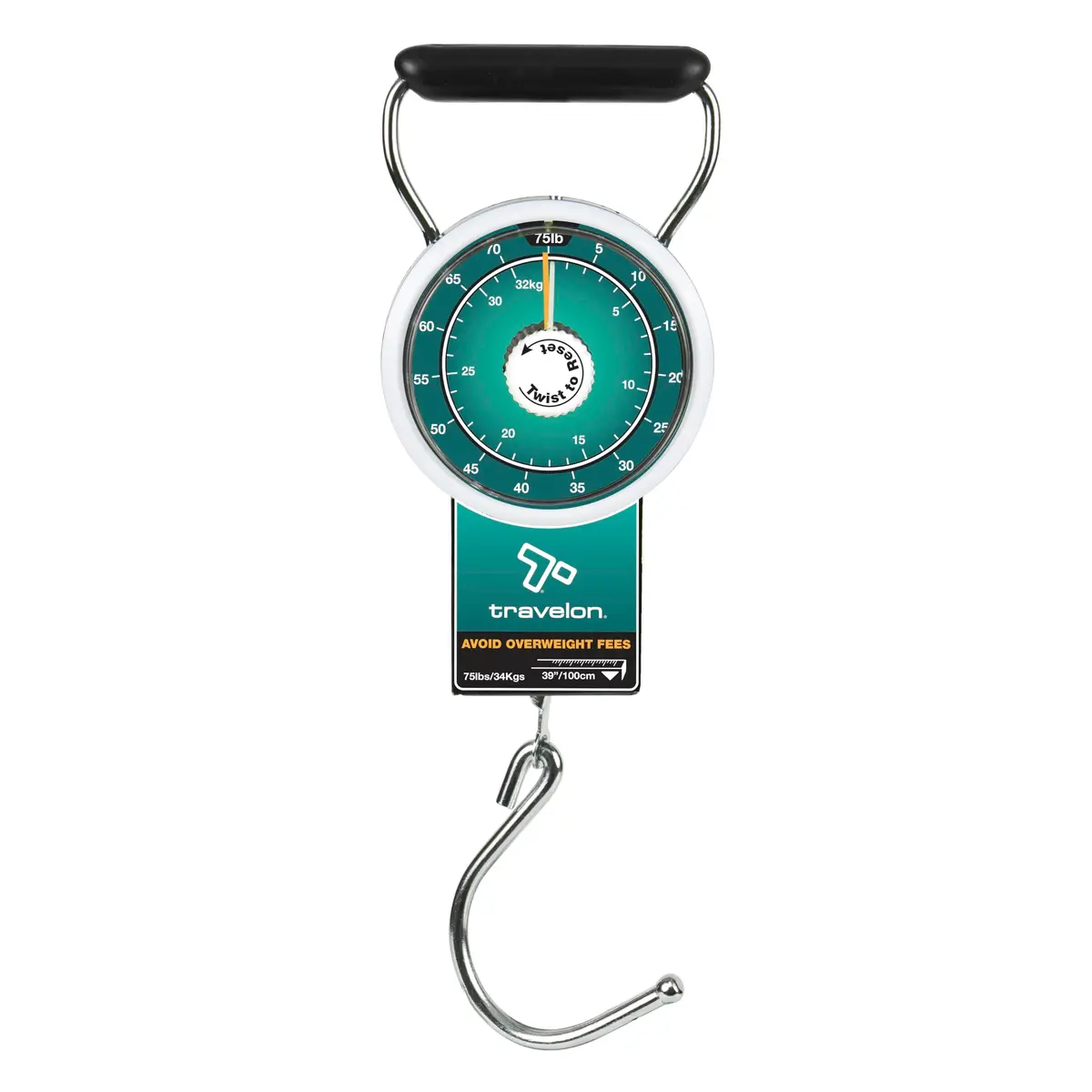 Travelon Stop & Lock Luggage Scale with Tape Measure, 34 kg (75 lbs) | Save on Baggage Fees - main product image