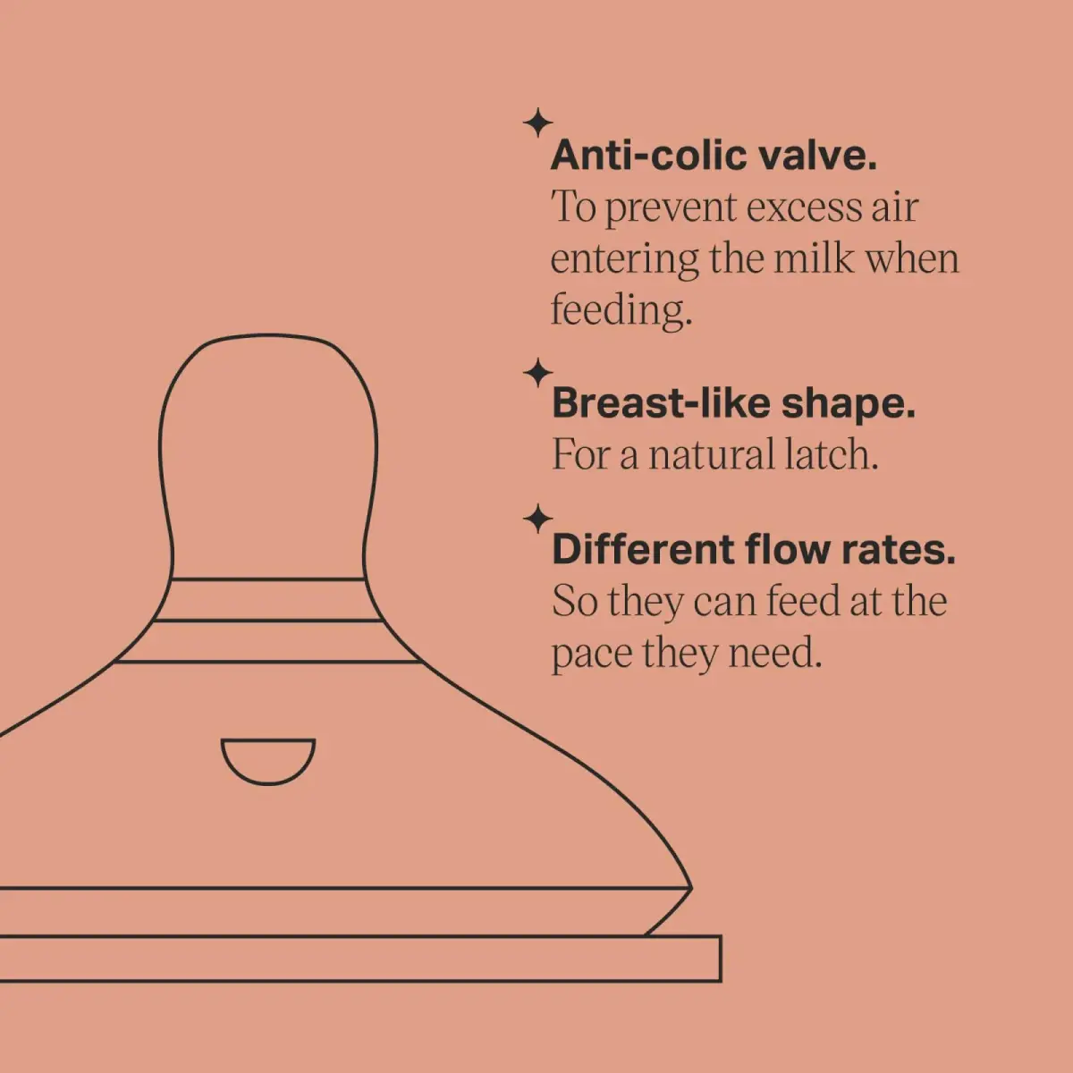 Tommee Tippee Natural Start Baby Bottle Nipples, Thicker Feed, 6m+, Pack of 4 | Breast-Like Silicone - view 3