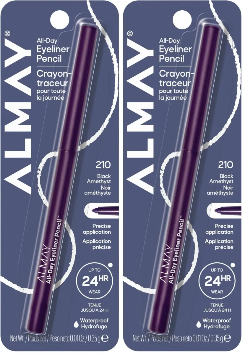 Almay All-Day Eyeliner Pencil, 210 Black Amethyst - Waterproof Matte Finish - main product image