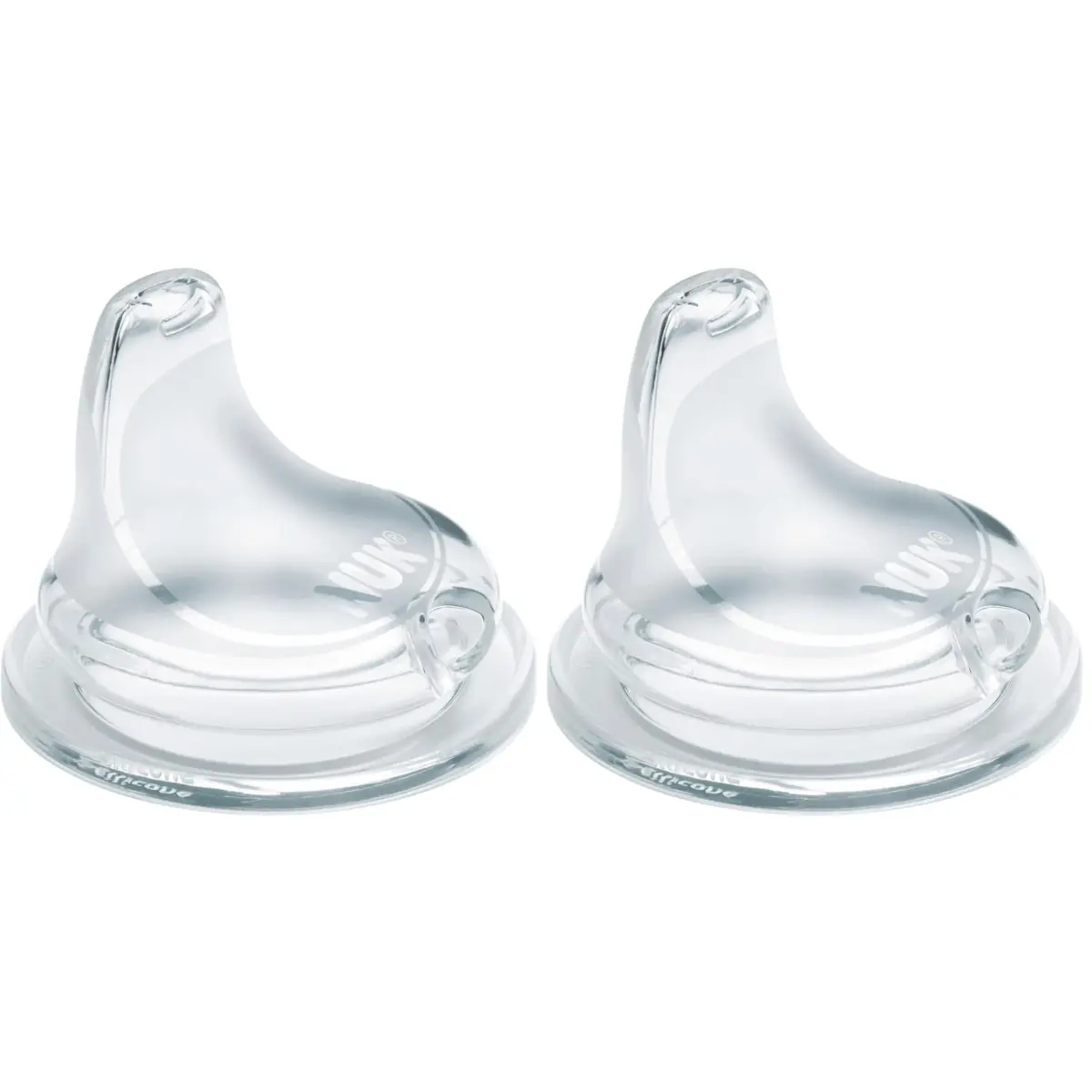 NUK Replacement Silicone Spout for Select NUK Cups, Spill-Proof, Soft Spout, BPA-Free, Clear, Pack of 2 | 6-12 Months - main product image