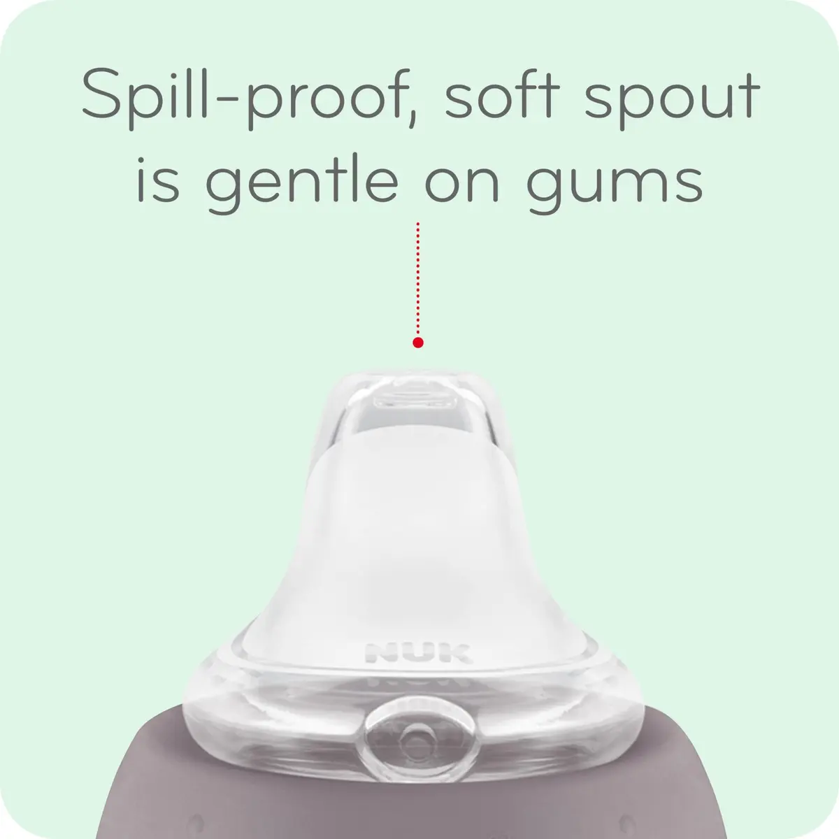 NUK Replacement Silicone Spout for Select NUK Cups, Spill-Proof, Soft Spout, BPA-Free, Clear, Pack of 2 | 6-12 Months - view 2
