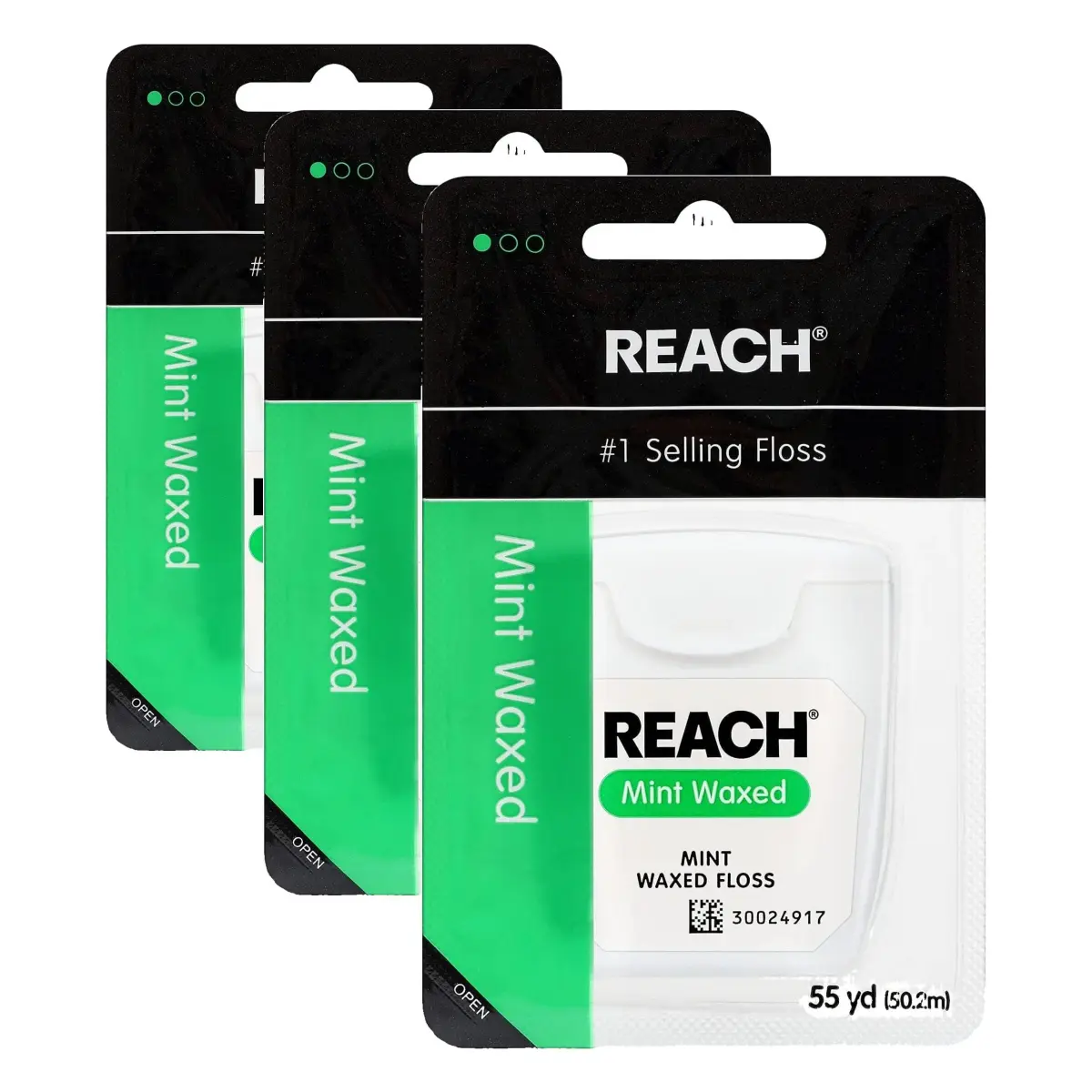 REACH Waxed Mint Dental Floss (495 ft / 165 yd Total) | Shred Resistant, PFAS-Free, Dentist Recommended - main product image