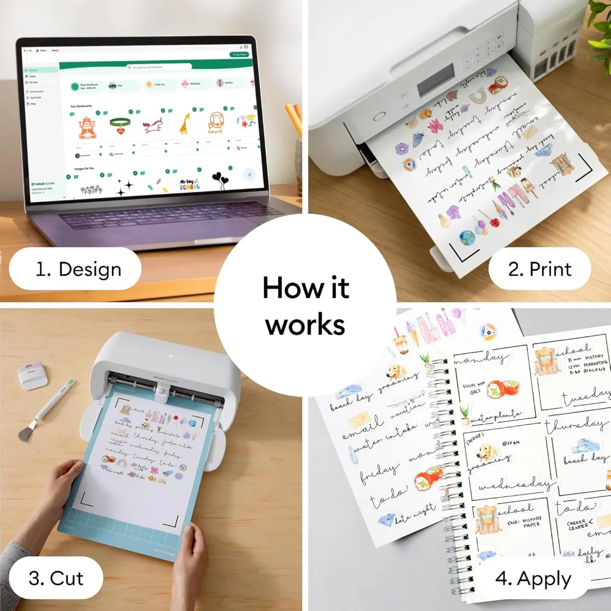 Cricut Vinyl Sticker Paper 25 Sheets | Printable Vinyl for Laser Printers, 8.5x11, White - view 5