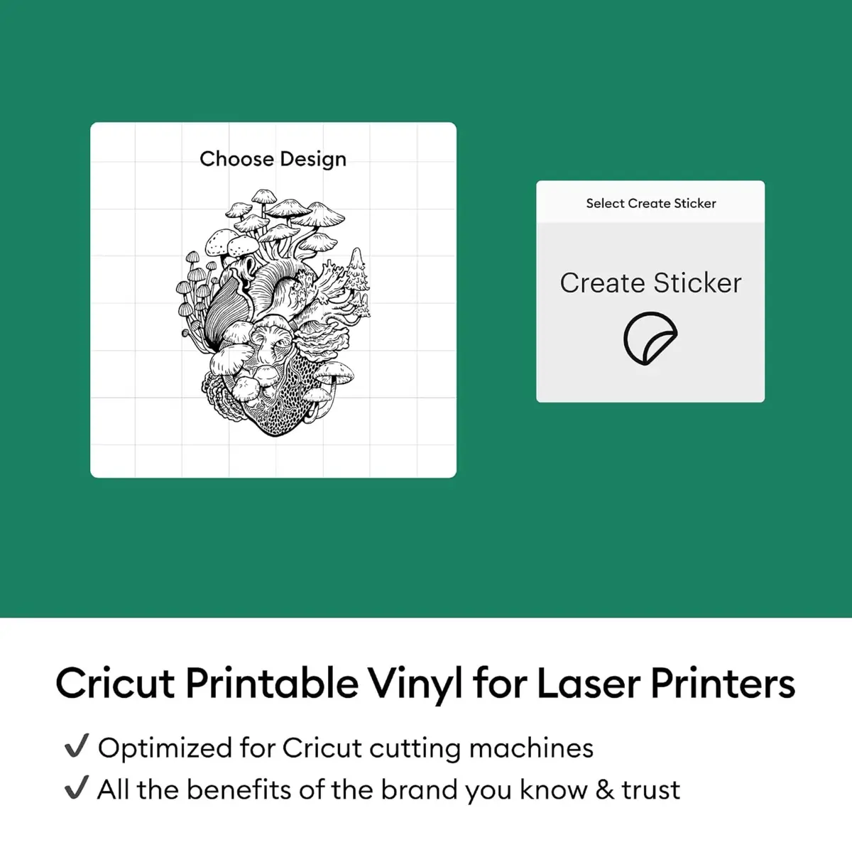 Cricut Vinyl Sticker Paper 25 Sheets | Printable Vinyl for Laser Printers, 8.5x11, White - view 6