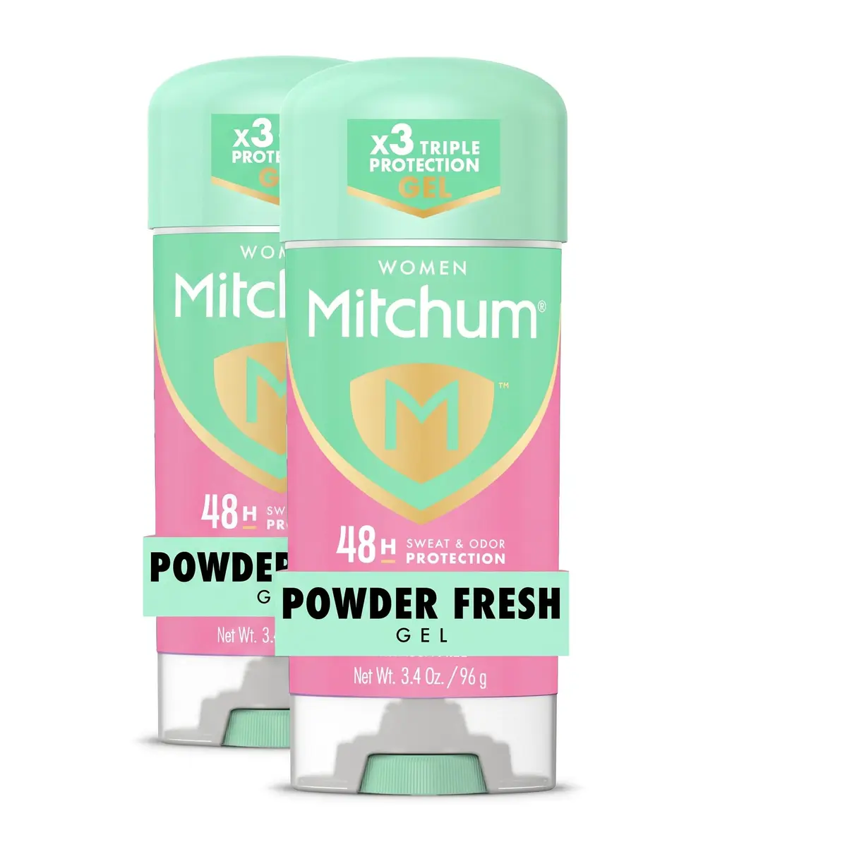 Mitchum Women’s Antiperspirant Deodorant Gel Stick, Powder Fresh, 3.4 oz | 48HR Sweat & Odor Protection - main product image