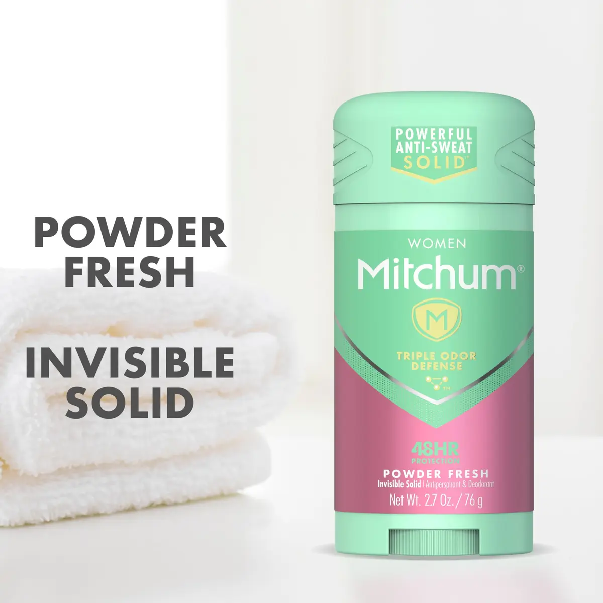 Mitchum Women’s Antiperspirant Deodorant Gel Stick, Powder Fresh, 3.4 oz | 48HR Sweat & Odor Protection - view 3