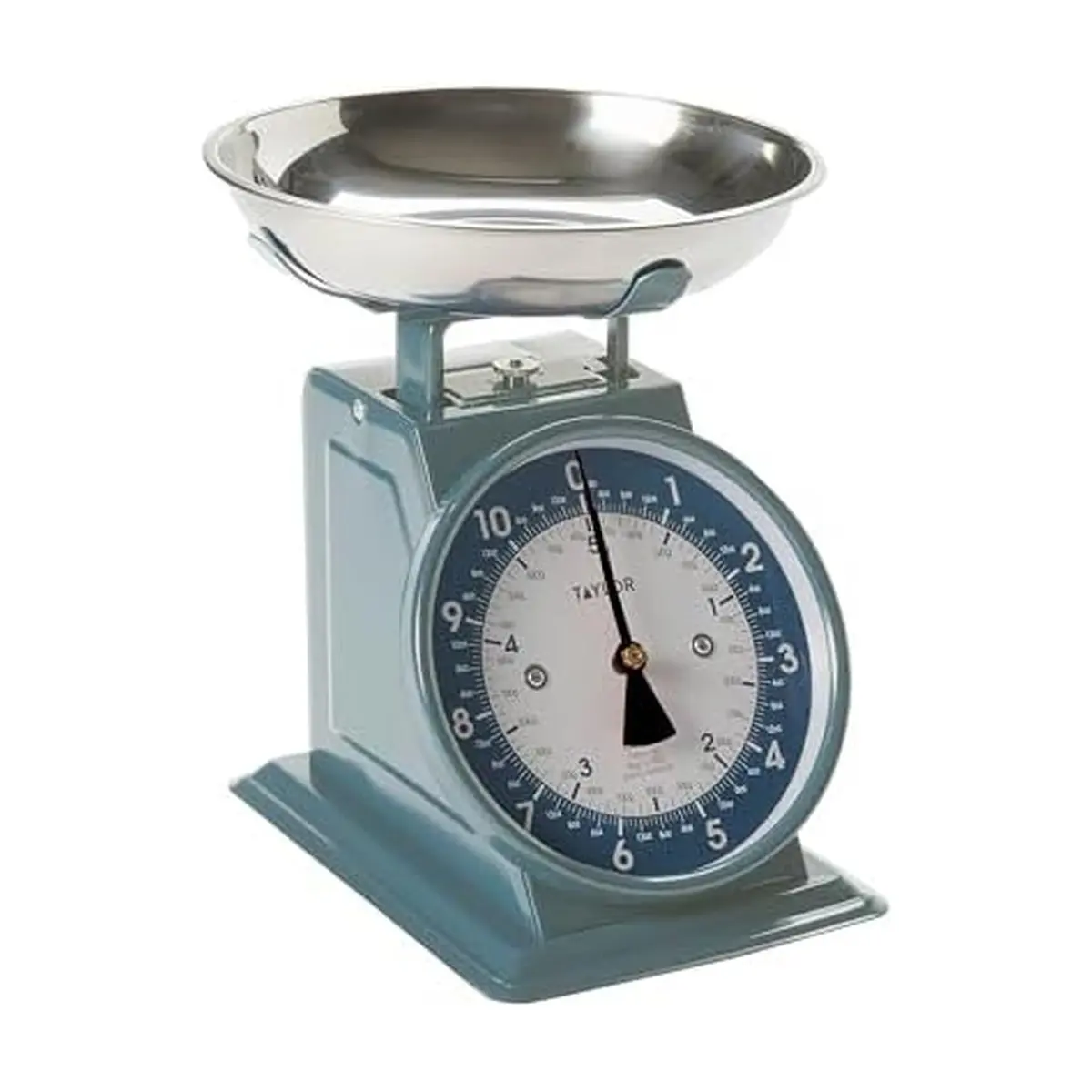 Taylor Vintage Mechanical Kitchen Scale 2.5kg (5.5 lb) Storm Blue | Large Easy-Read Dial, Removable Bowl - main product image