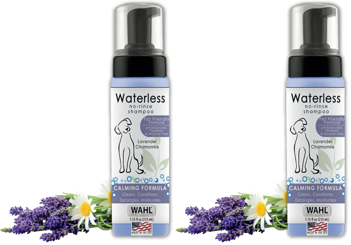 Wahl Pet Friendly Waterless No Rinse Shampoo for Dogs & Cats, Lavender & Chamomile Scented, 14.2 Fl Oz (Pack of 2) | pH Balanced, Alcohol-Free Formula - main product image