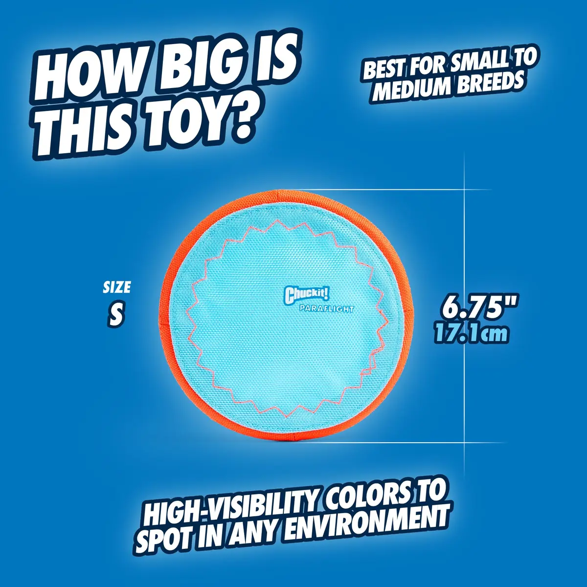 Chuckit! Paraflight Flying Disc Dog Toy - Water Floating Flyer - Durable Nylon with Rubber Edges - Small Size - view 3